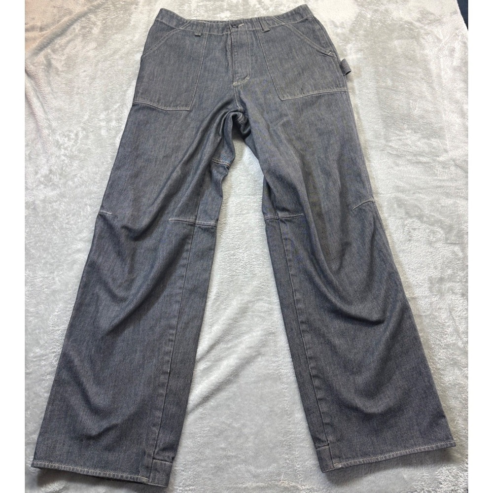 Vintage Structure Dockworker Carpenter Jeans Mens 34x32 Y2K Wide Leg Gray